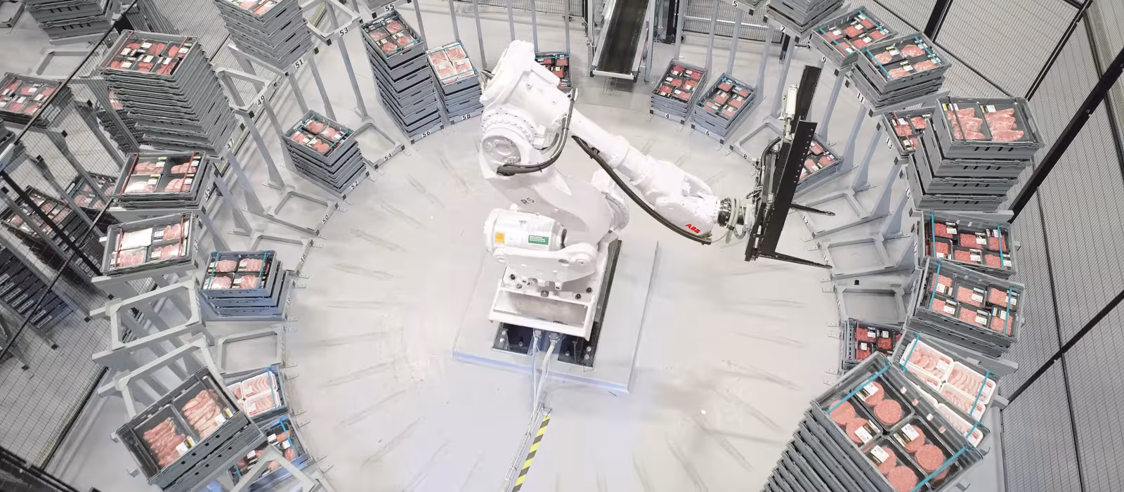 Flexibuffer ABB robot plockar och lämnar