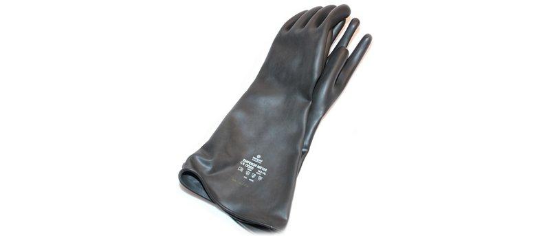 Kraftig svart latexhandske